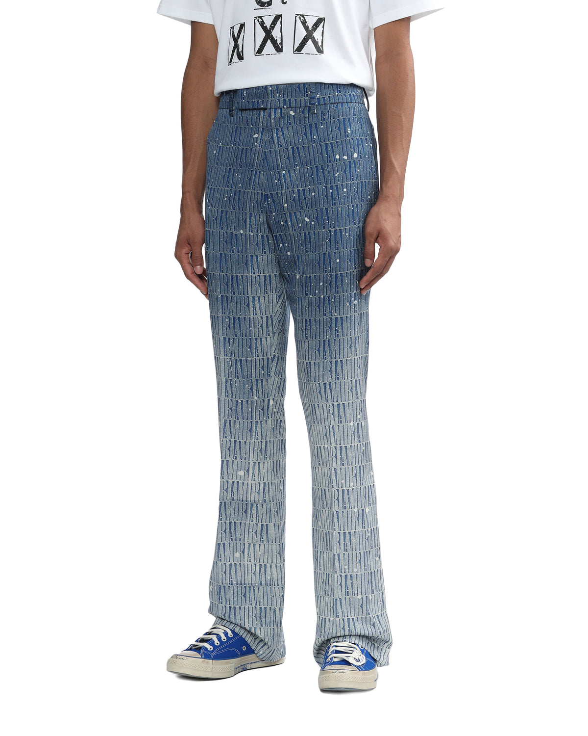 Logo gradient kick flare pants