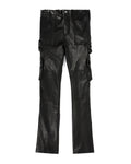 Leather cargo pants