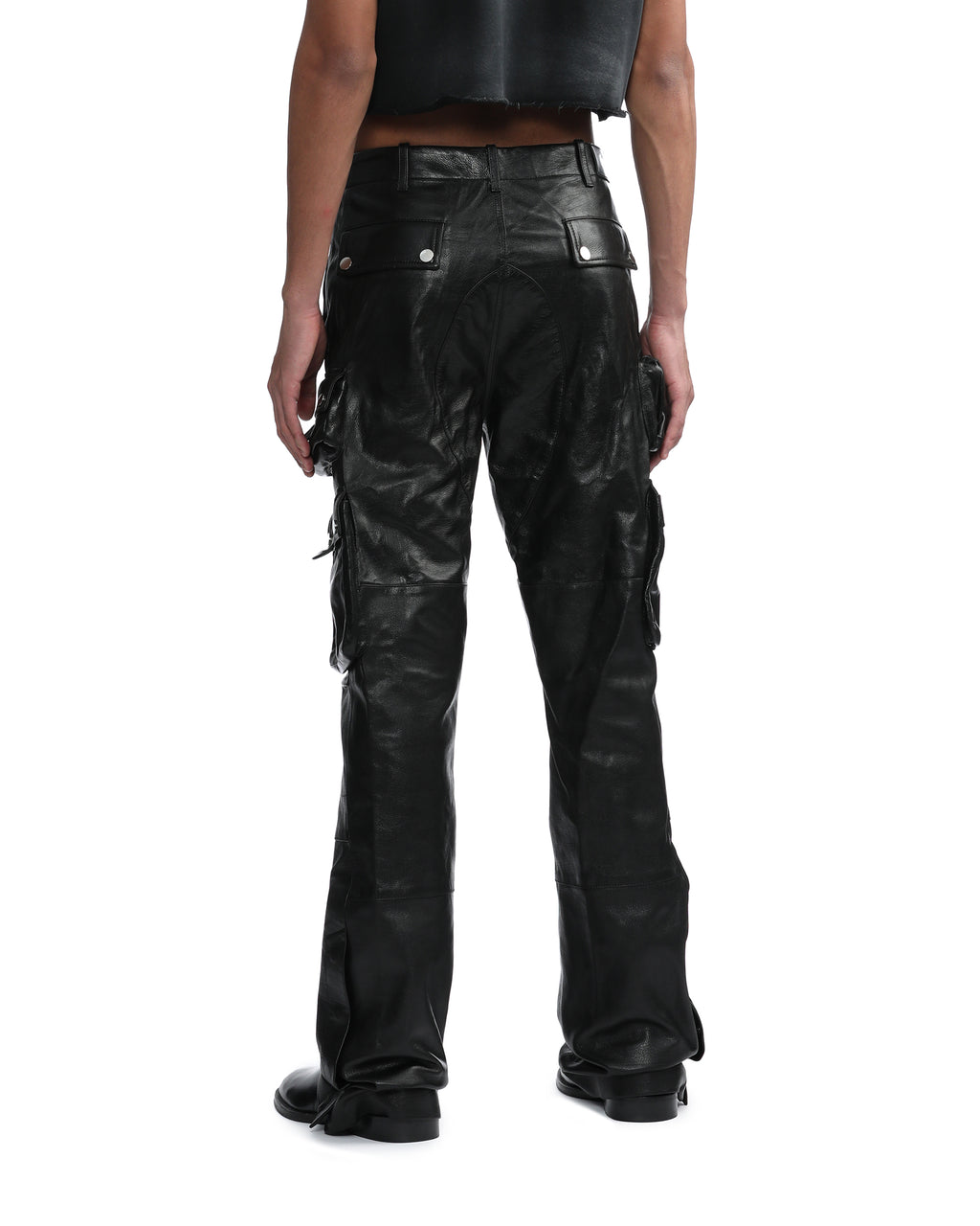 Leather cargo pants
