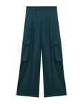 Wide pleated cargo pants