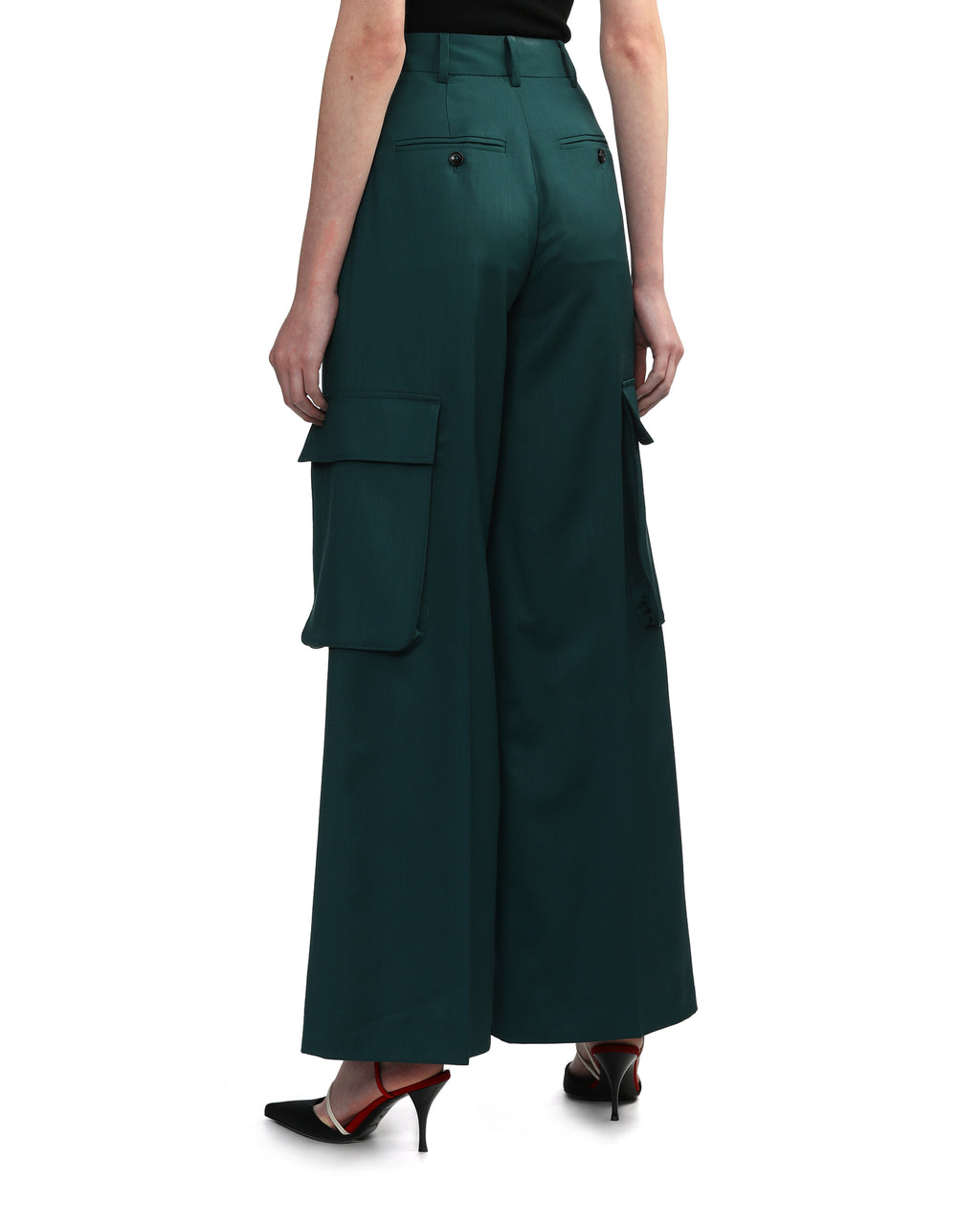 Wide pleated cargo pants