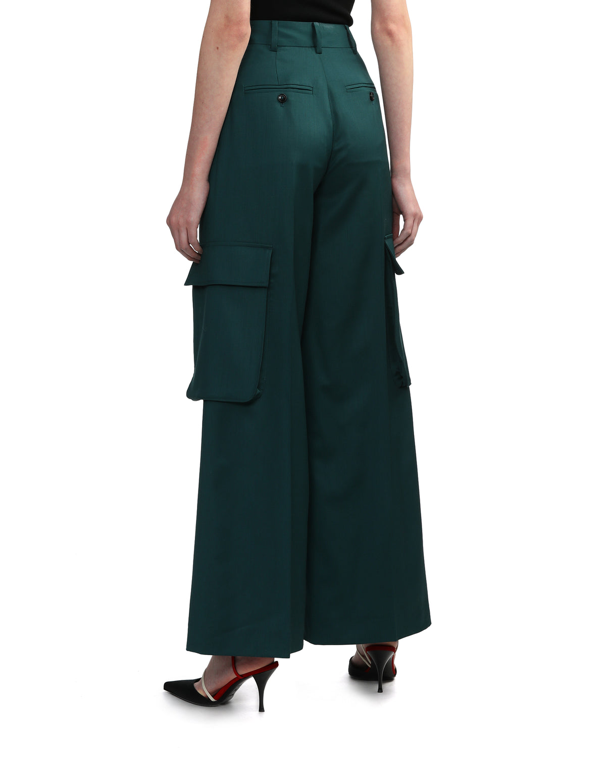 Wide pleated cargo pants