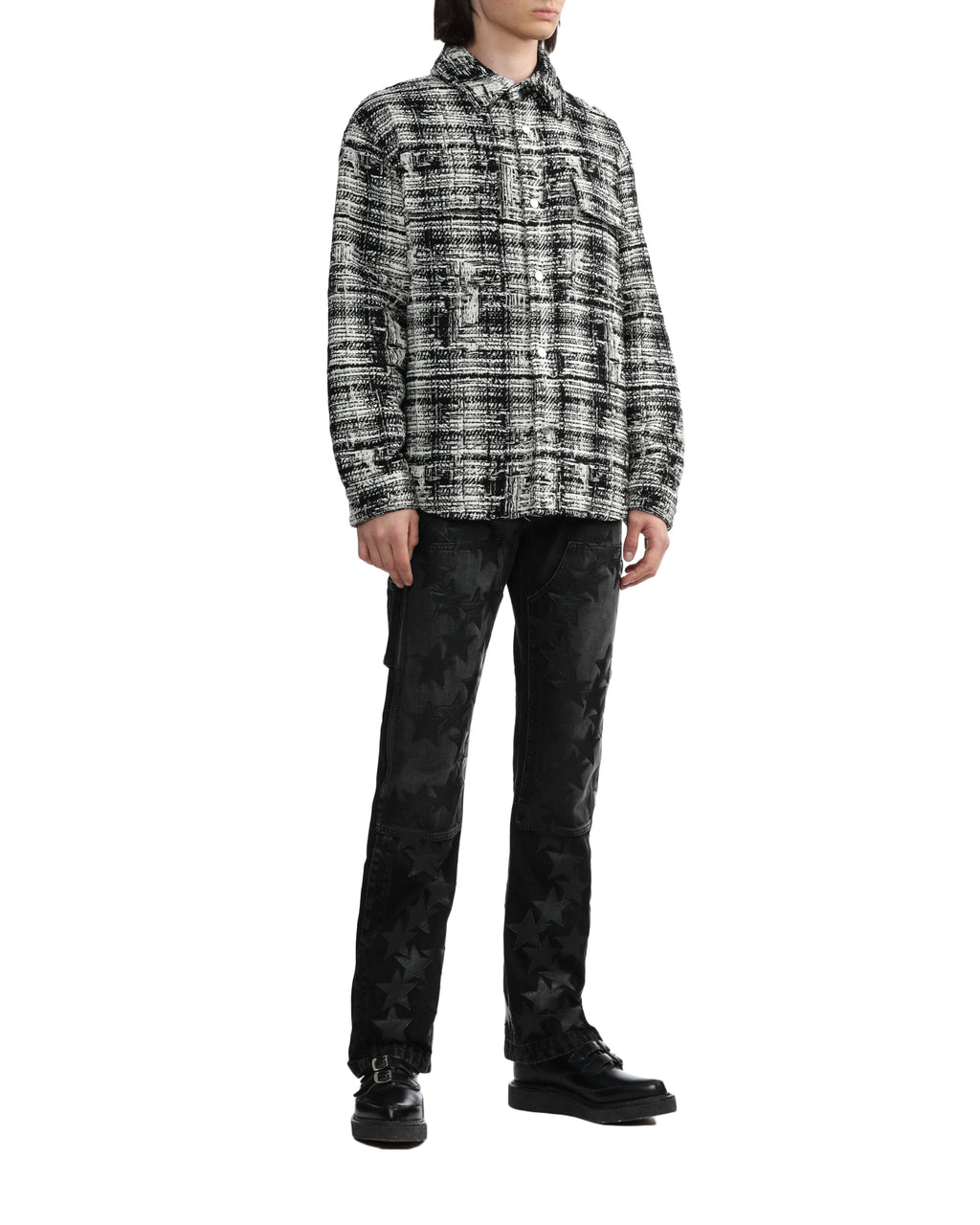 Tweed padded overshirt