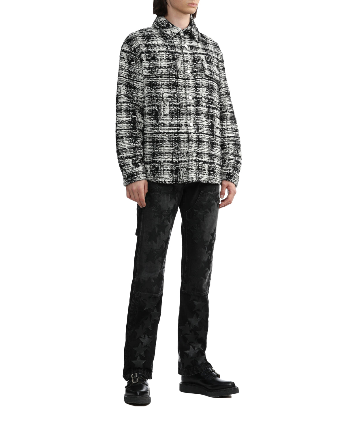 Tweed padded overshirt
