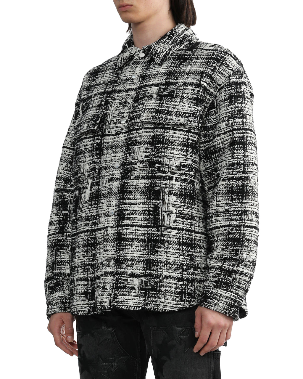 Tweed padded overshirt