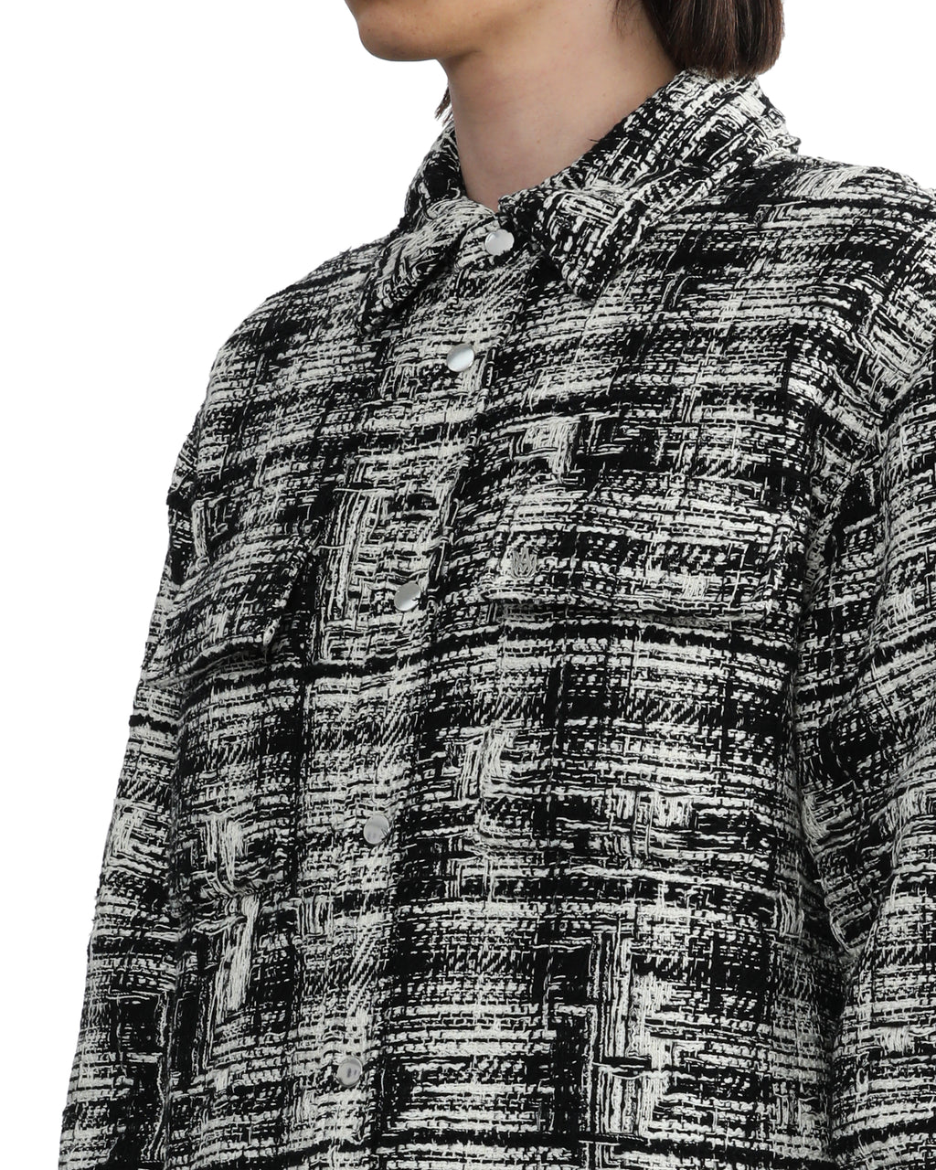 Tweed padded overshirt