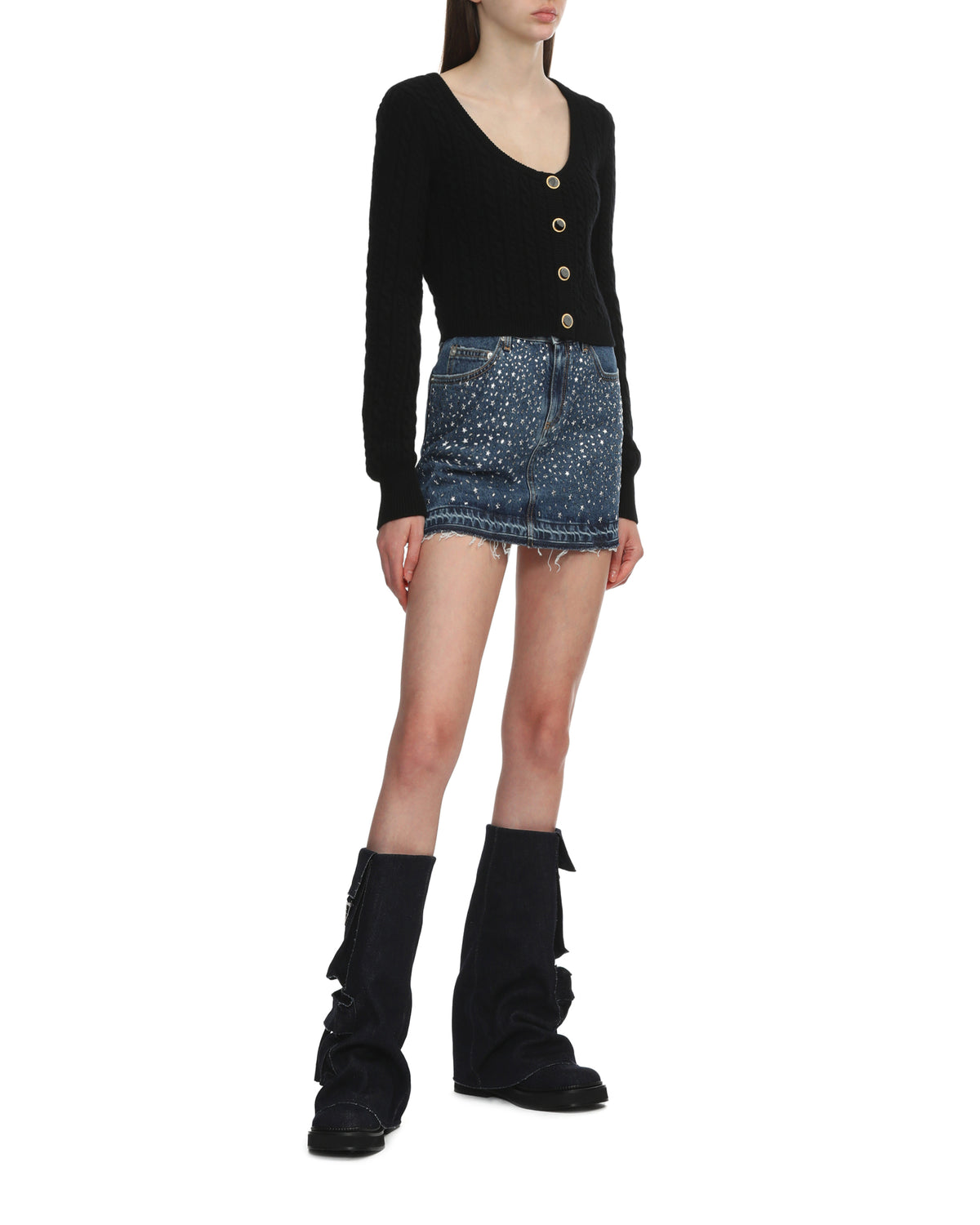 Wool blend knitted cardigan