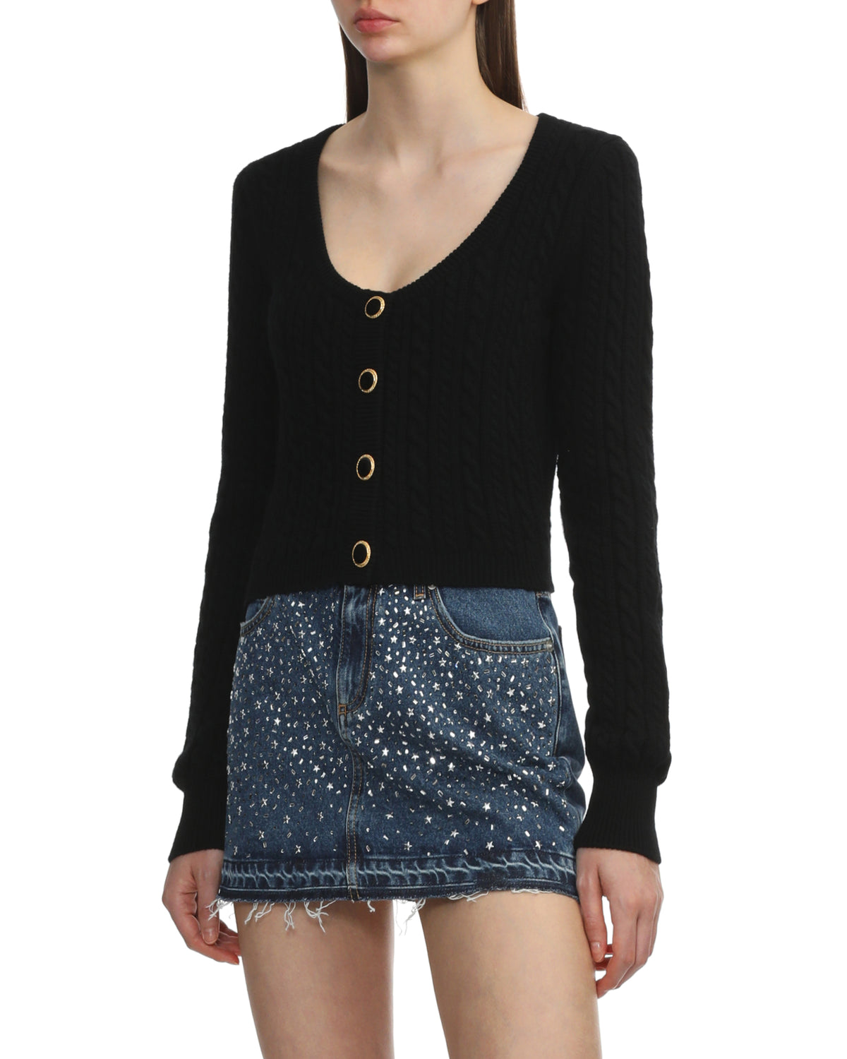 Wool blend knitted cardigan