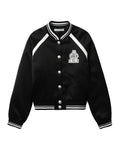 Satin bomber jacket with patch