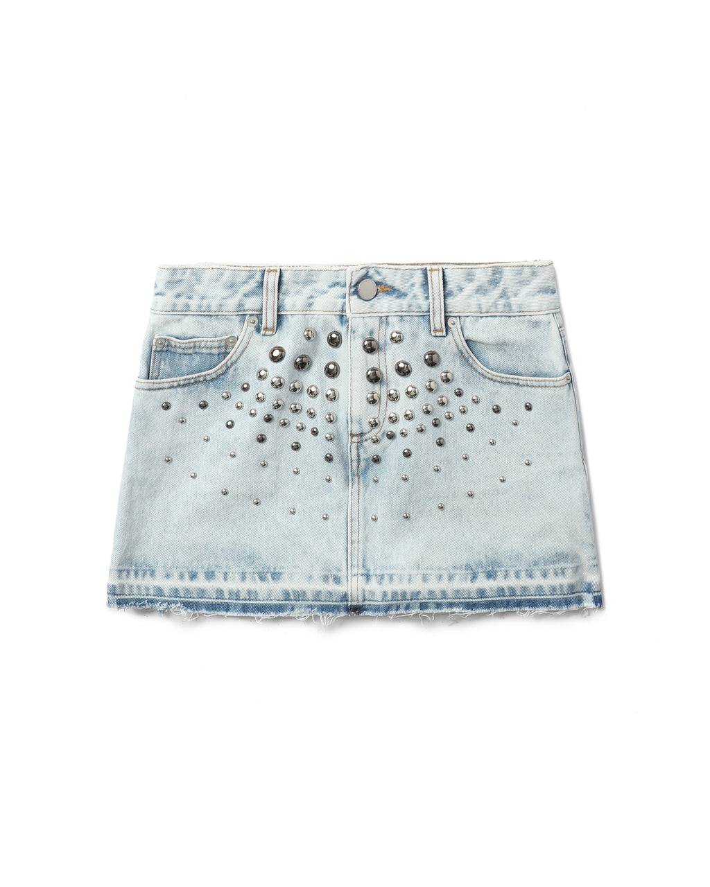 Denim skirt with studs