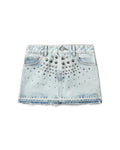 Denim skirt with studs