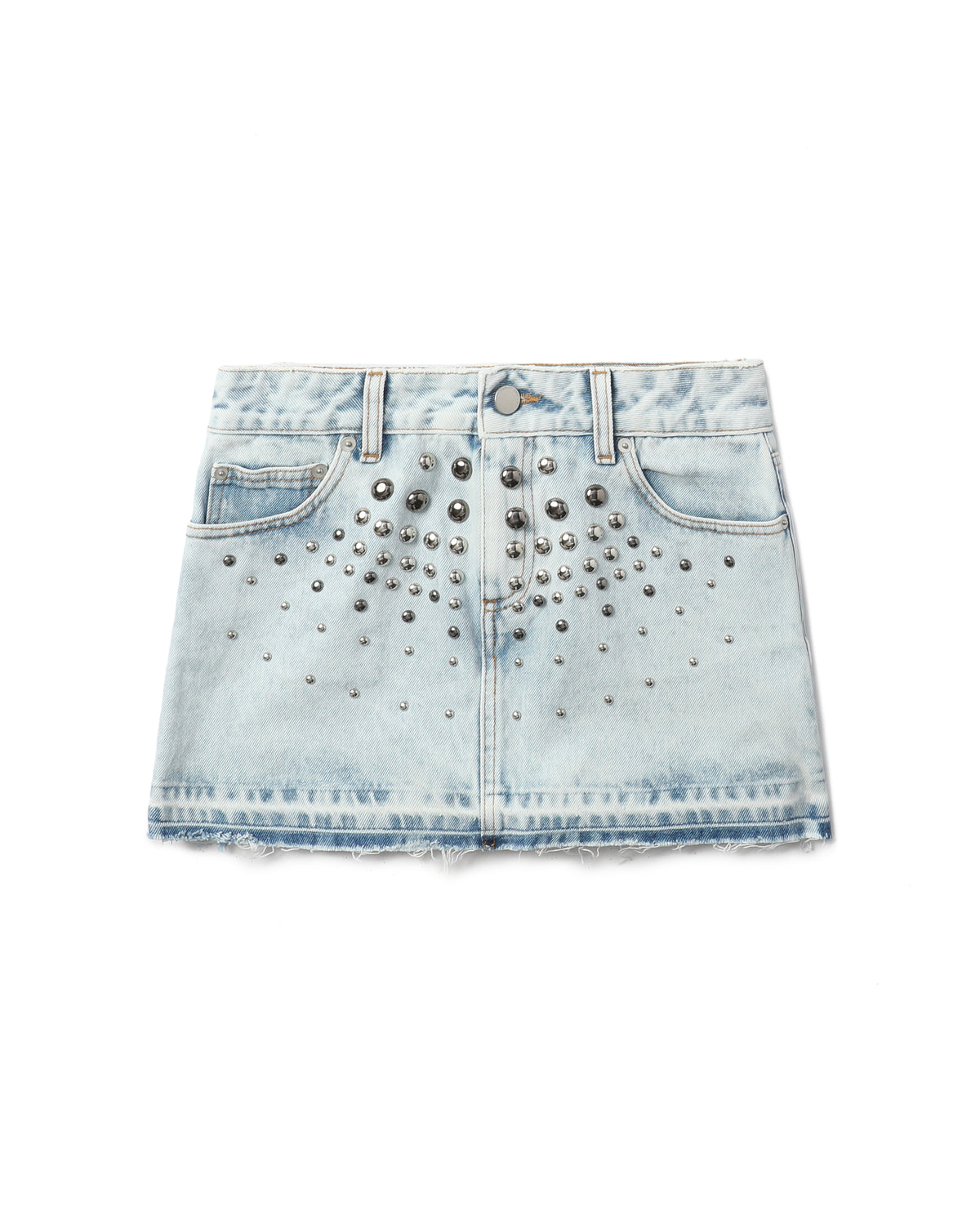 Denim skirt with studs