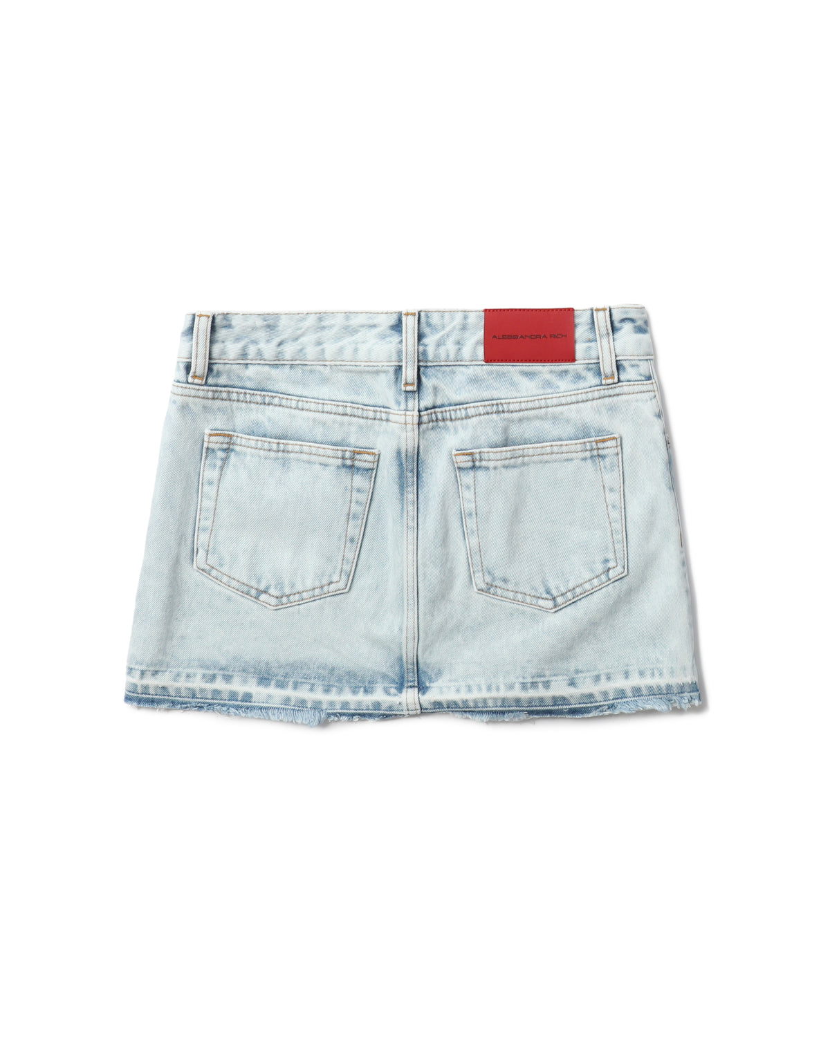 Denim skirt with studs
