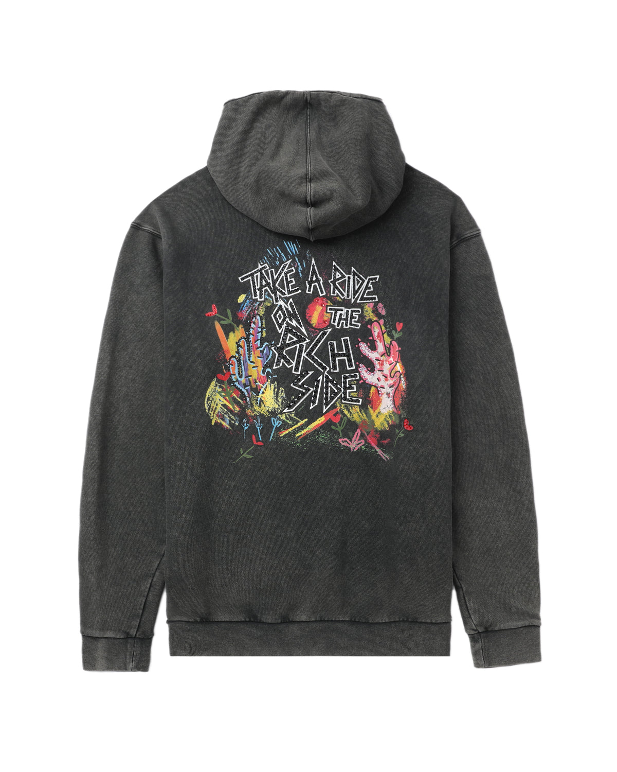 Jersey hoodie with print and hotfix