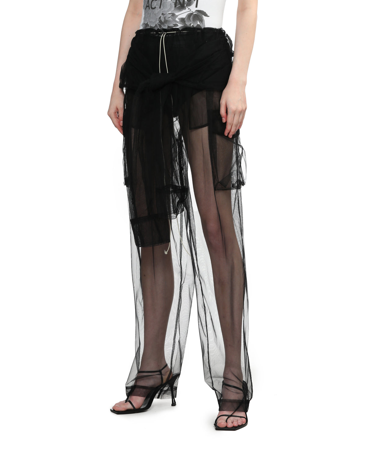 Tulle cargo pants