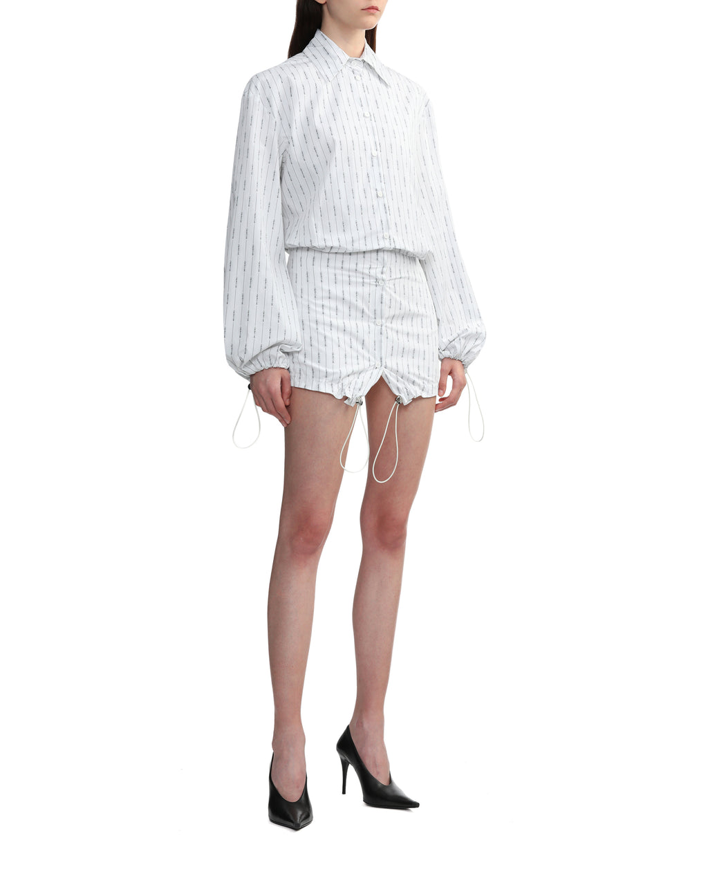Striped logo mini dress