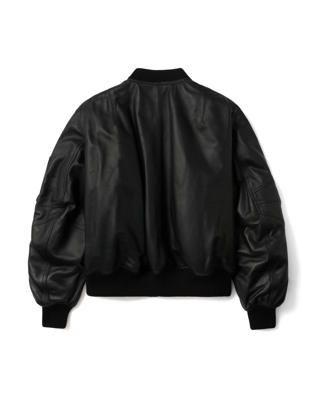 Leather bomber jacket