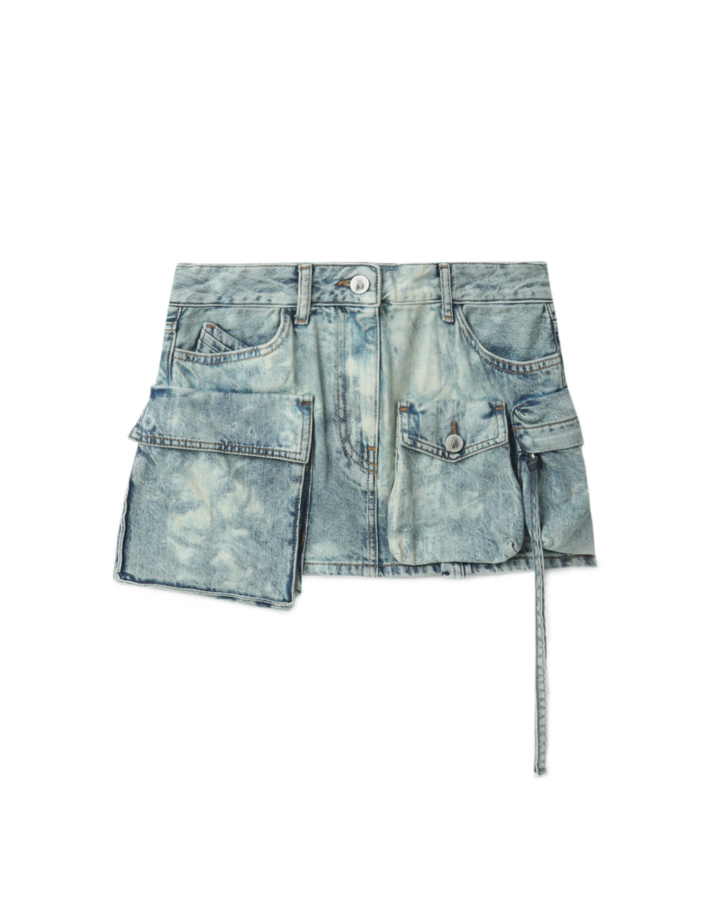 Denim cargo mini skirt