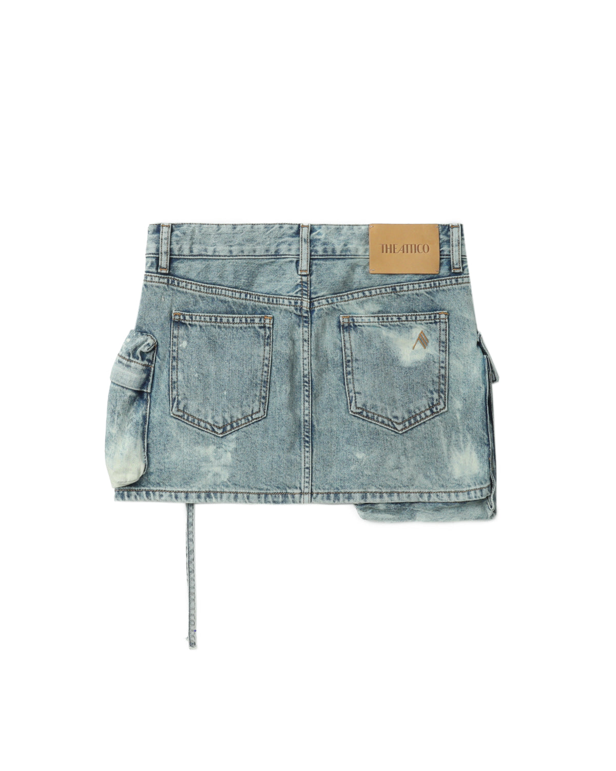 Denim cargo mini skirt