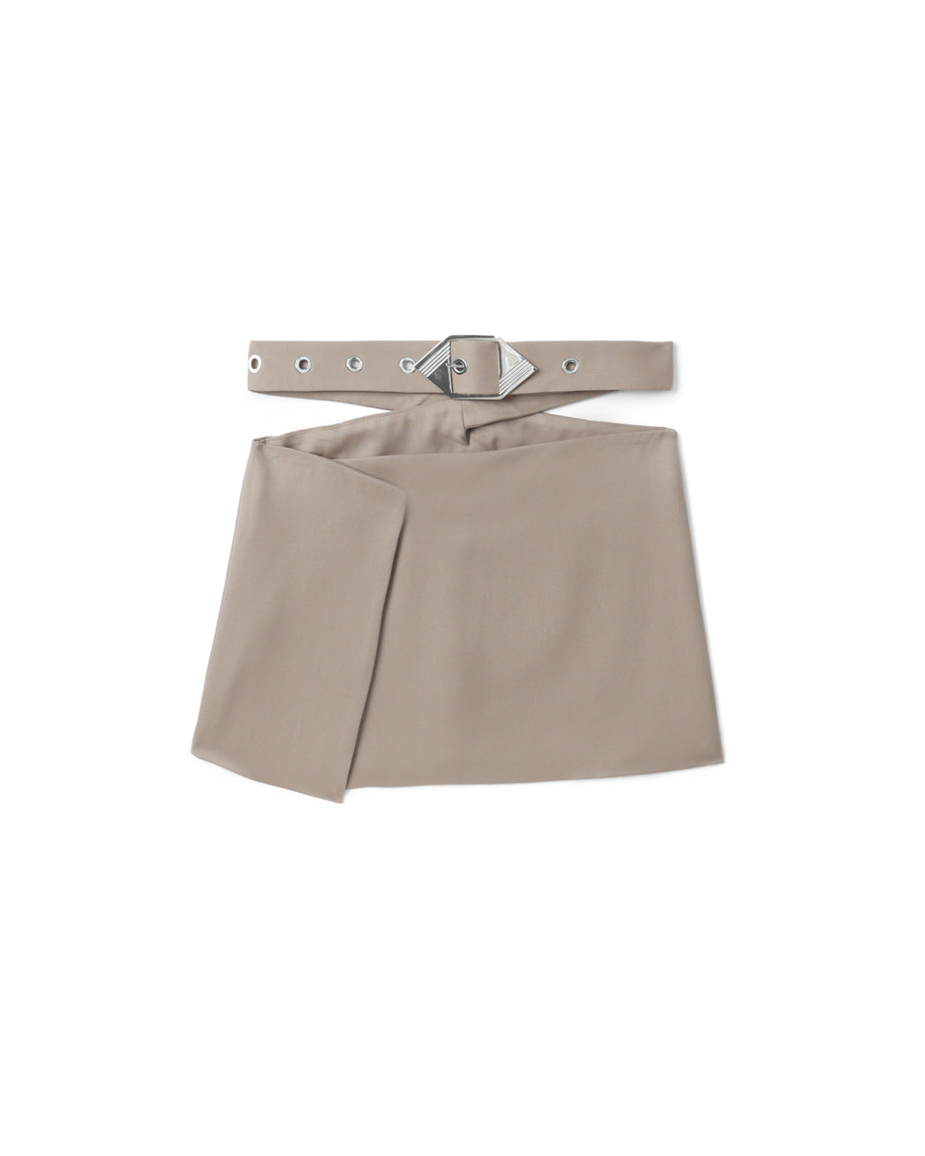 Crossed back belted mini skirt