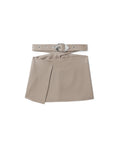 Crossed back belted mini skirt