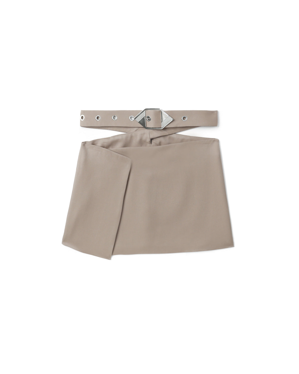 Crossed back belted mini skirt