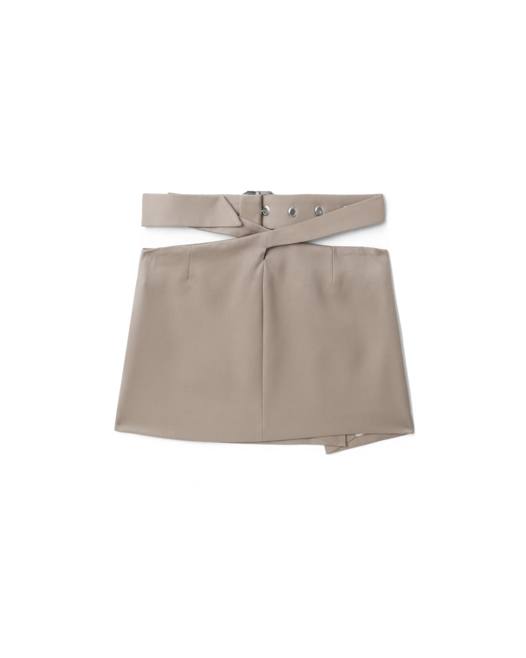 Crossed back belted mini skirt
