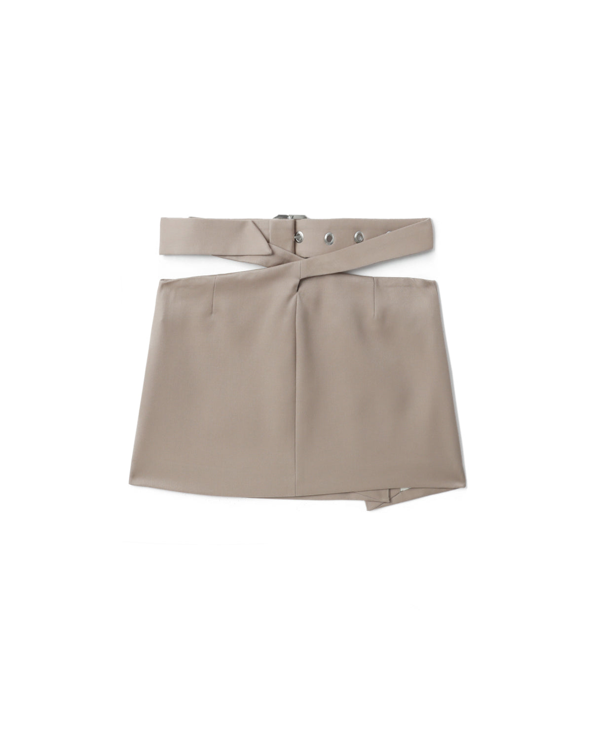 Crossed back belted mini skirt