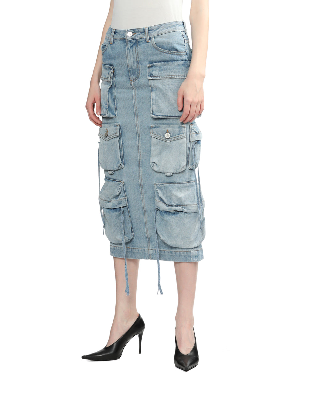 Midi denim skirt