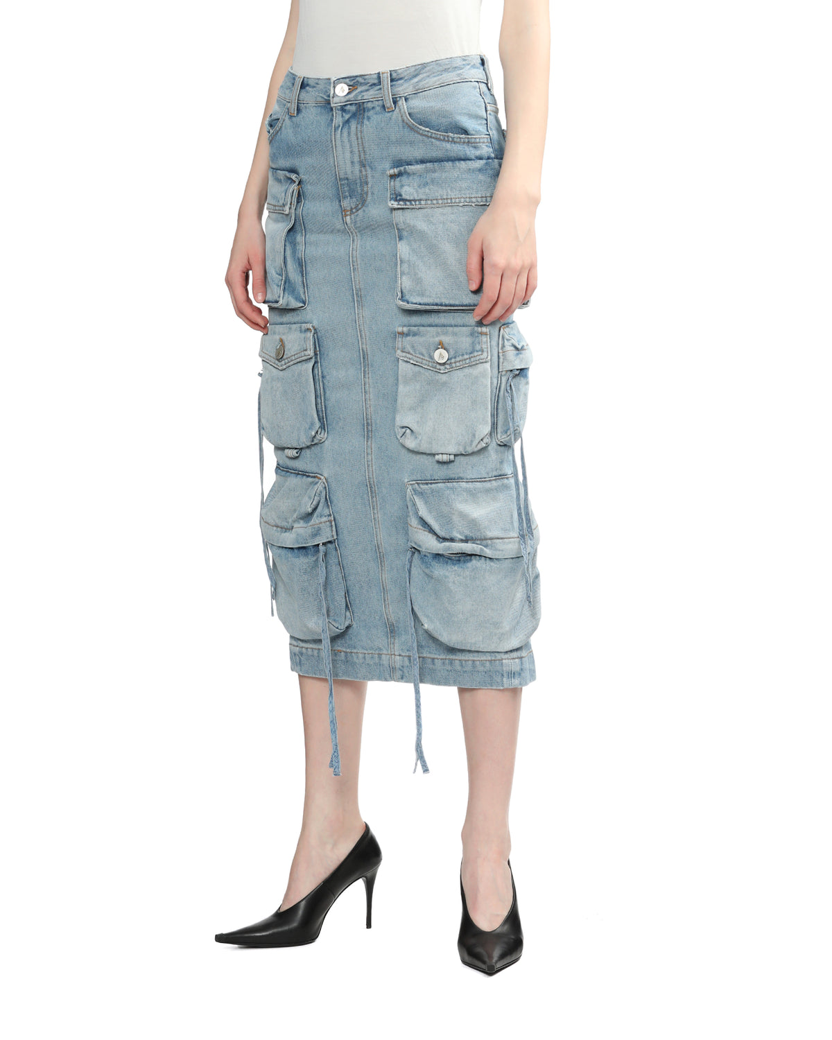 Midi denim skirt