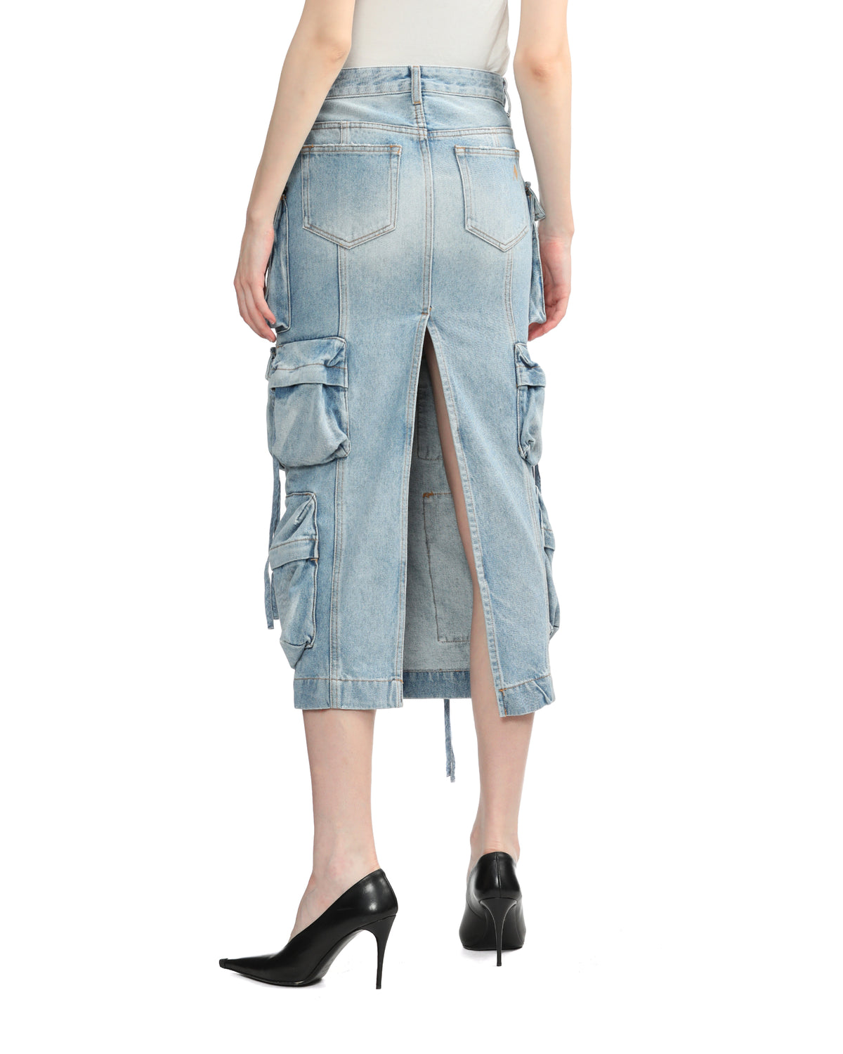 Midi denim skirt