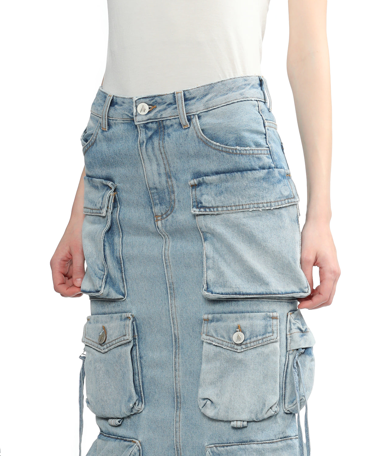 Midi denim skirt