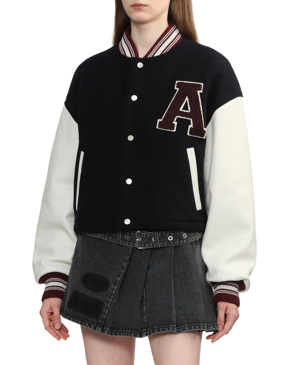 Cropped varsity jacket