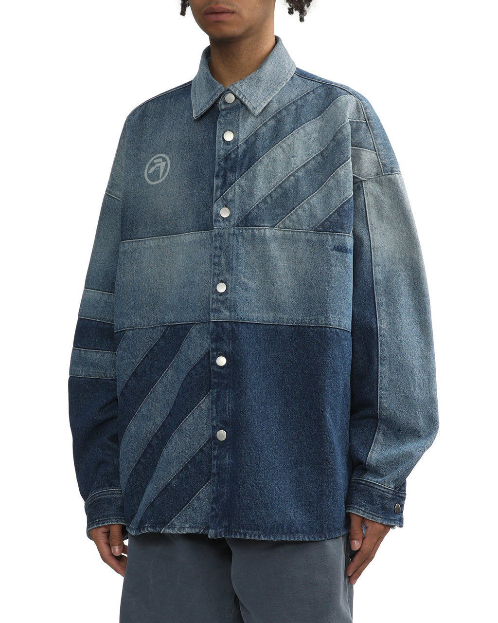 Patchwork denim shirt