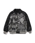 Knit Paisley Trimmed Varsity Jacket