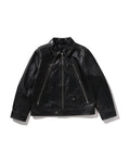 BAPE Black Washed Leather Biker Jacket