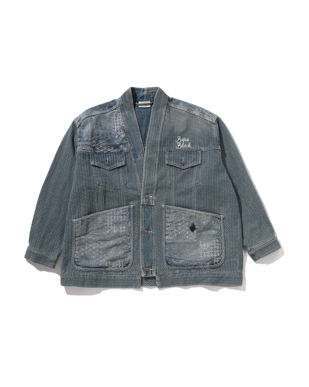 BAPE Black Patchwork Kimono