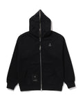 Fur Patch Zipped Hoodie