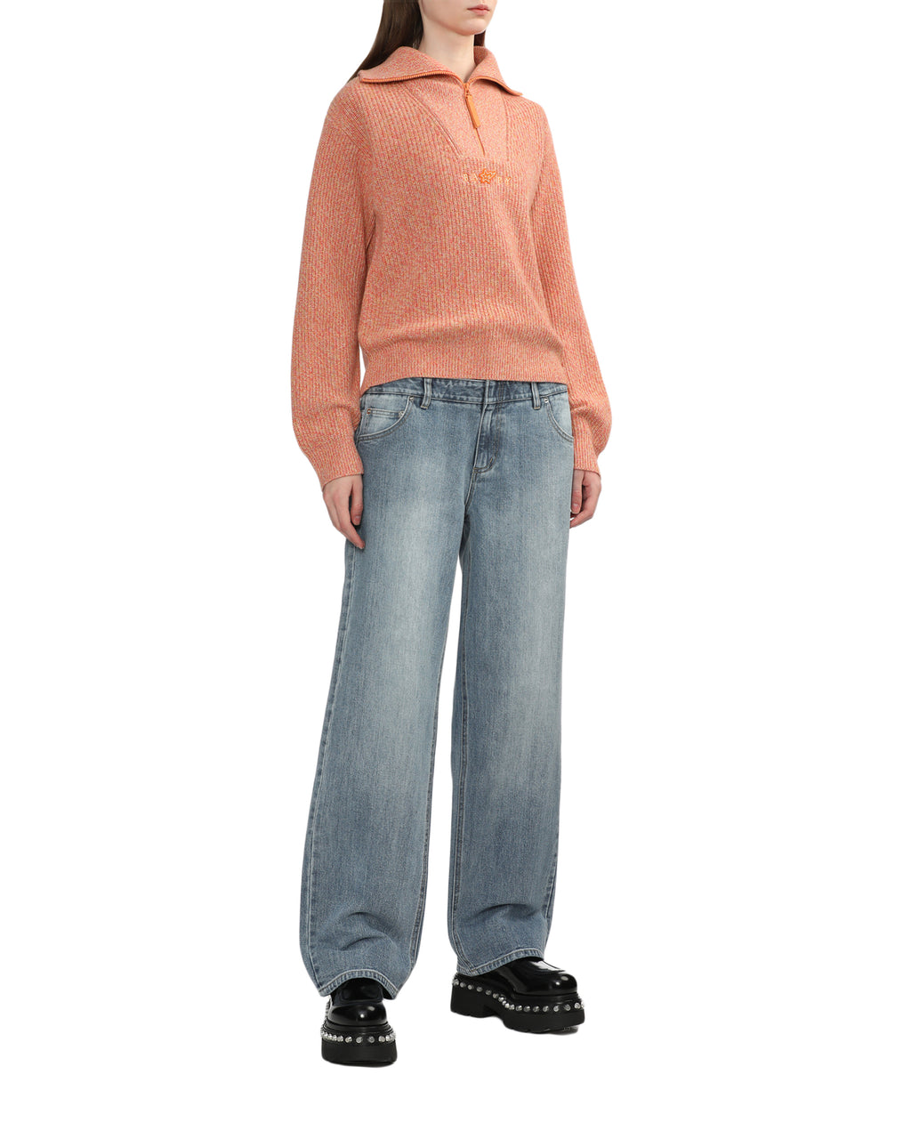 Logo half-zip knit sweatshirt