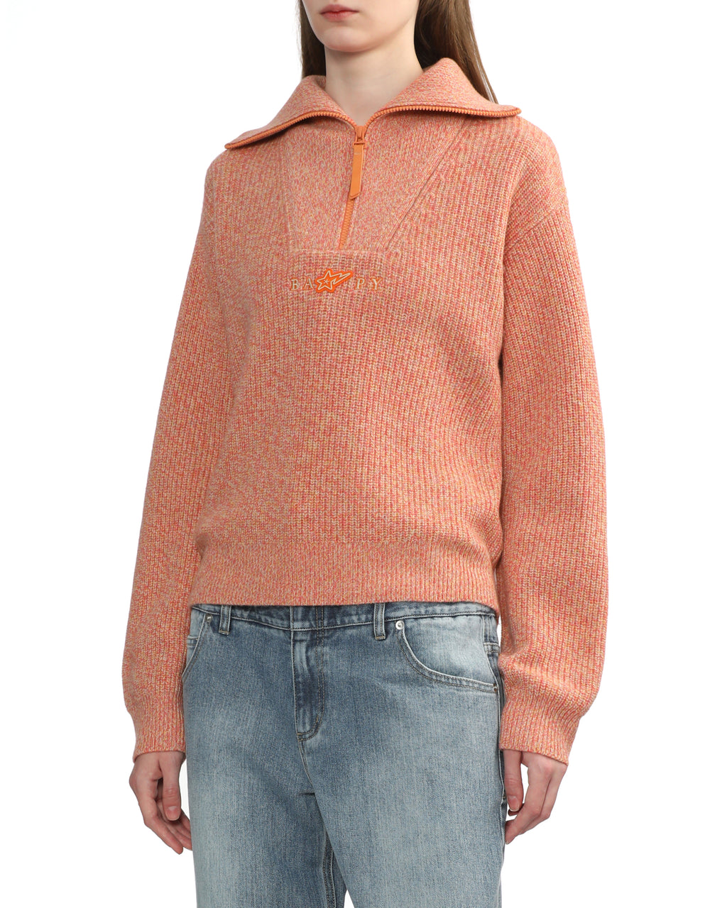 Logo half-zip knit sweatshirt