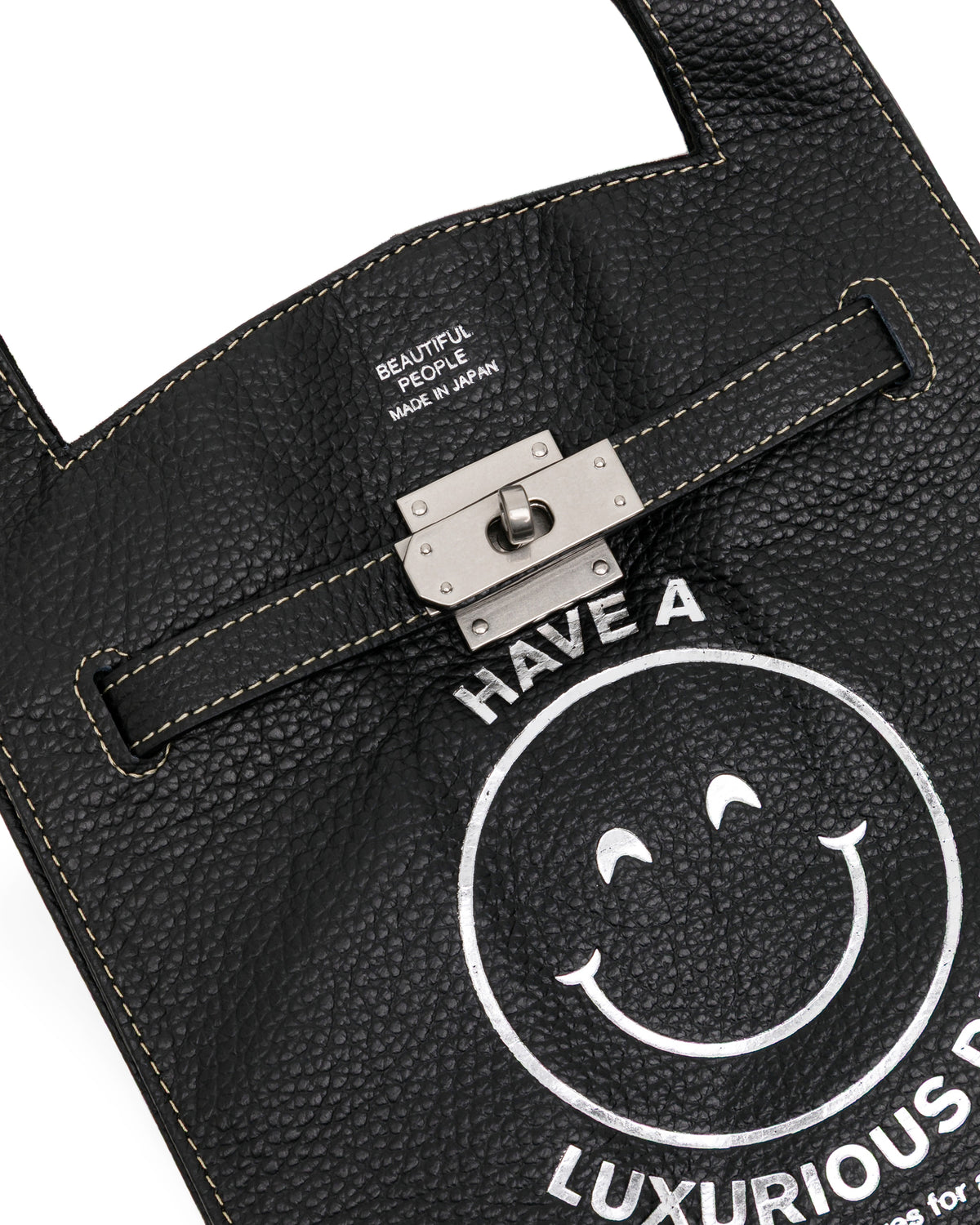 Graphic leather bag
