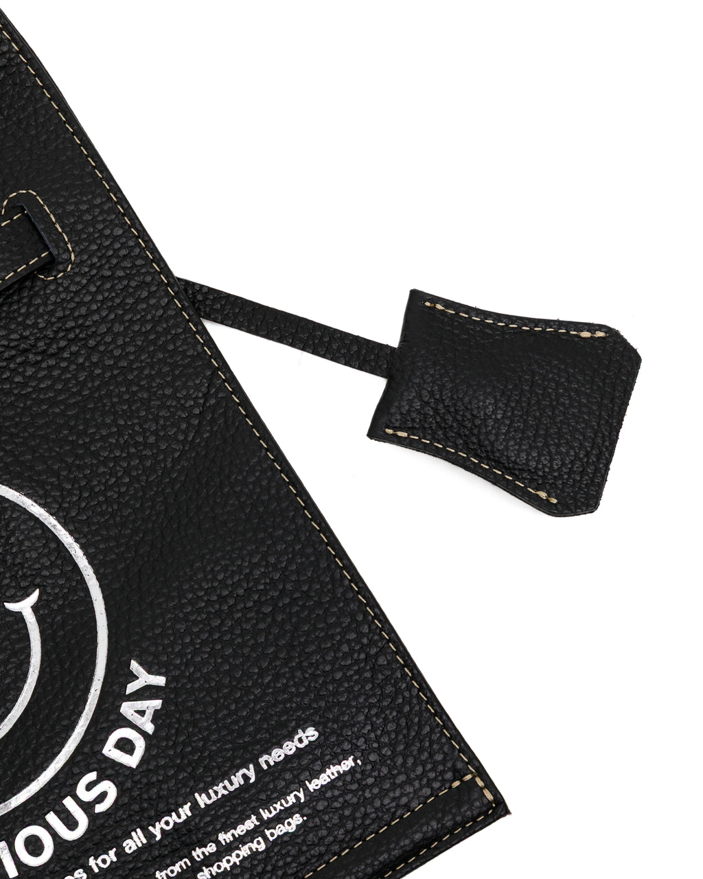 Graphic leather bag