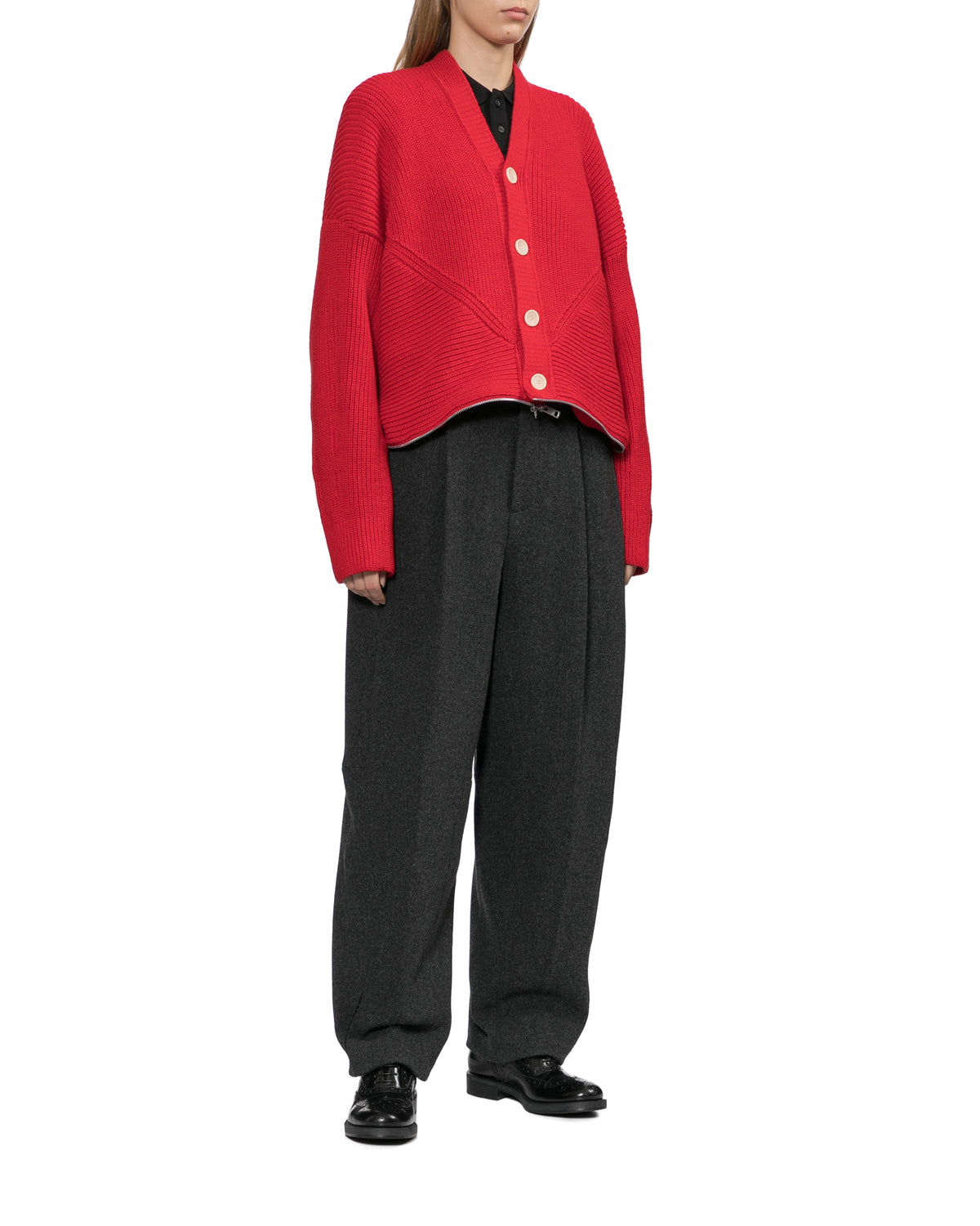 Mock neck zip cardigan