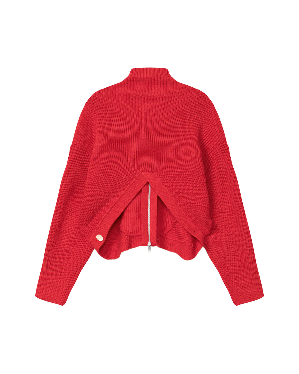 Mock neck zip cardigan