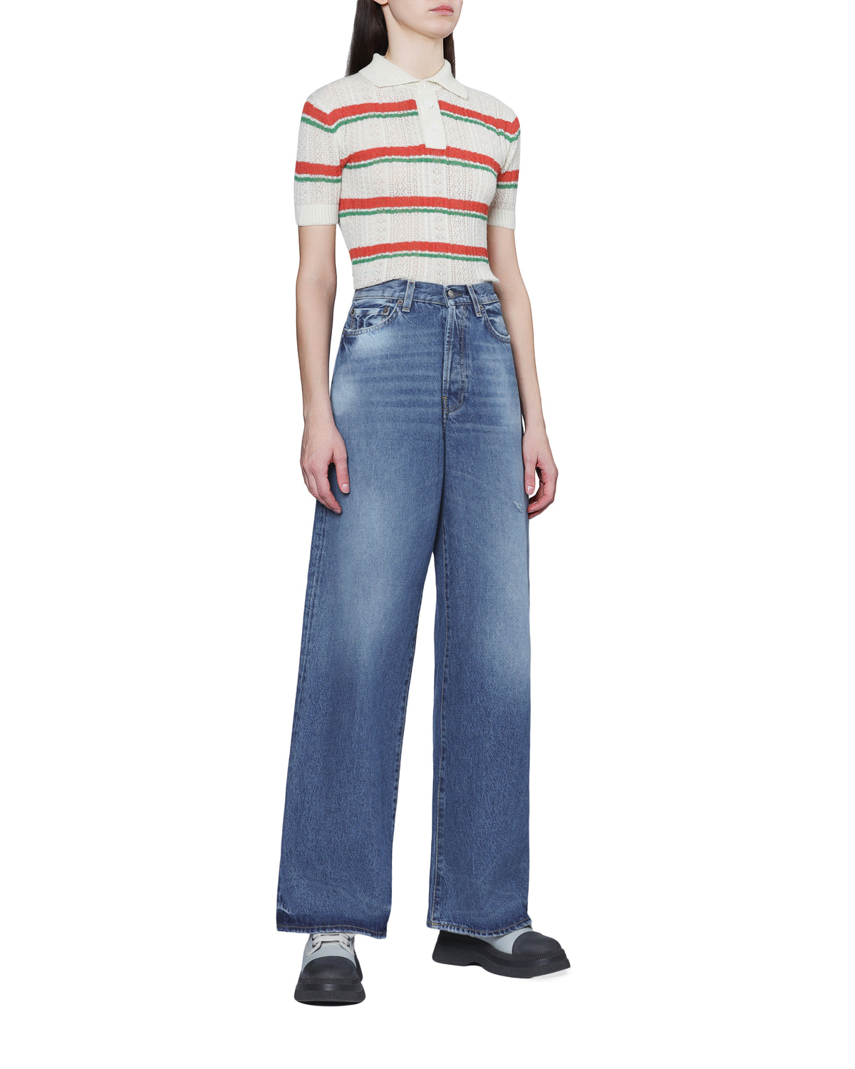 Striped polo tee