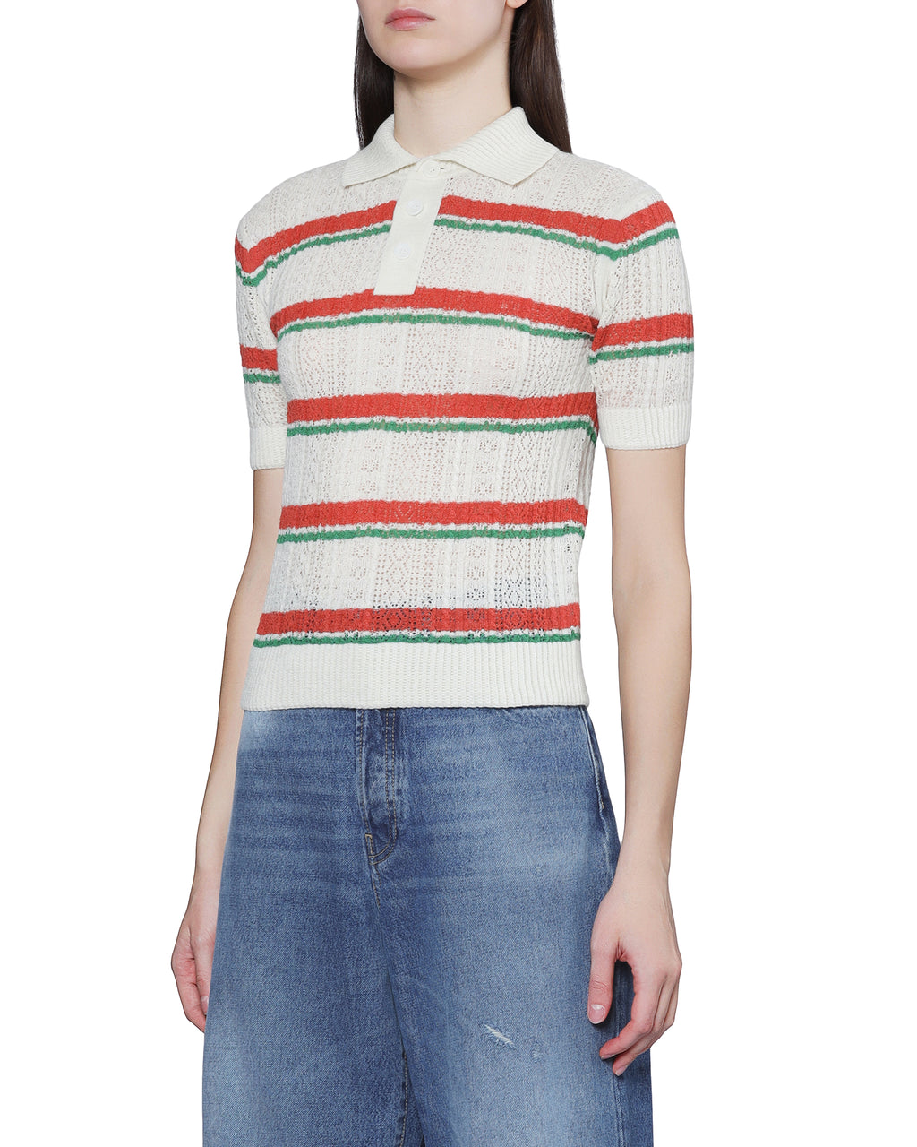 Striped polo tee