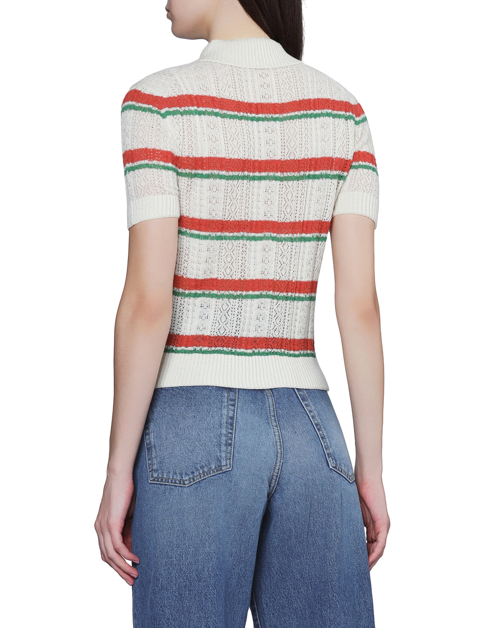 Striped polo tee