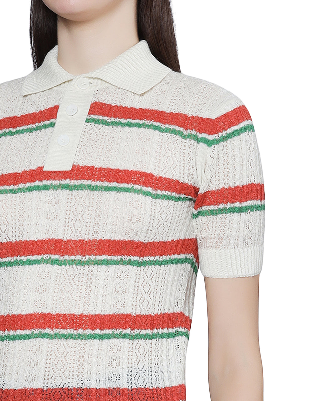 Striped polo tee