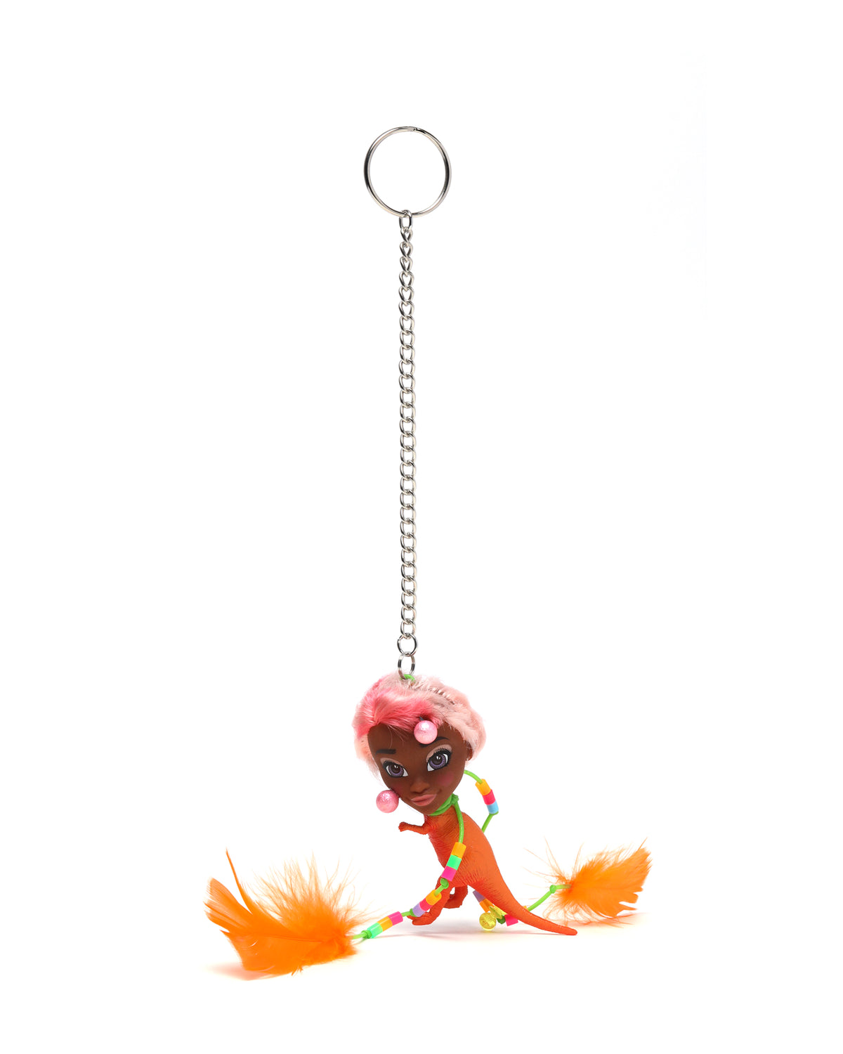 Human dinosaur keychain