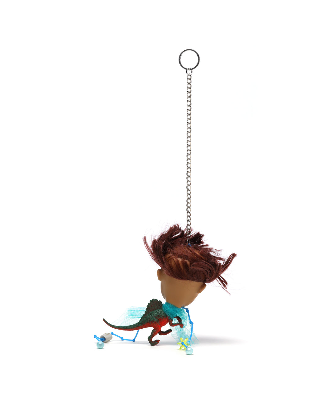 Human dinosaur keychain